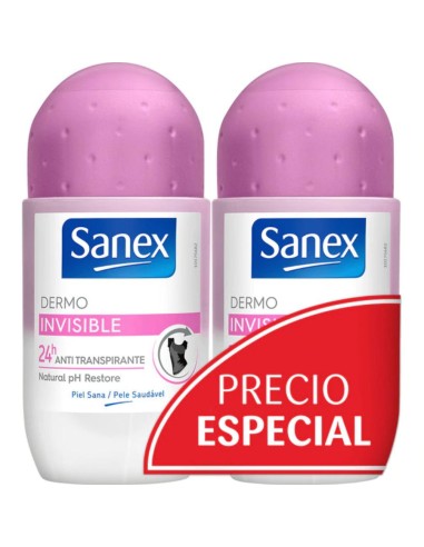 DEO. SANEX ROLLON INVISIBLE 50 ML PK-2